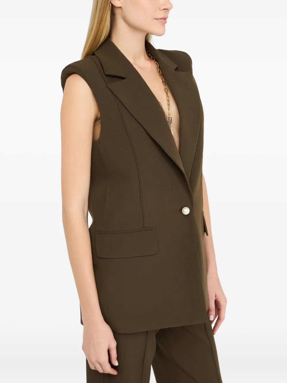 LIU JO Gilet verfraaid met parels Bruin