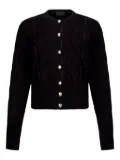 LIU JO Cable knit wool cardigan - Black