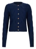 LIU JO Cable knit wool cardigan - Blue