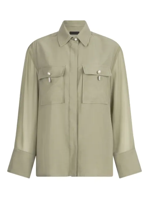 LIU JO pearl-embellished flap-pocket shirt