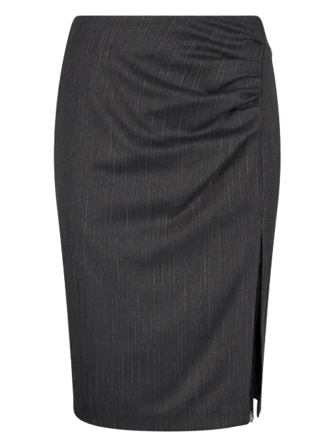 LIU JO stripe-pattern lace-insert midi skirt