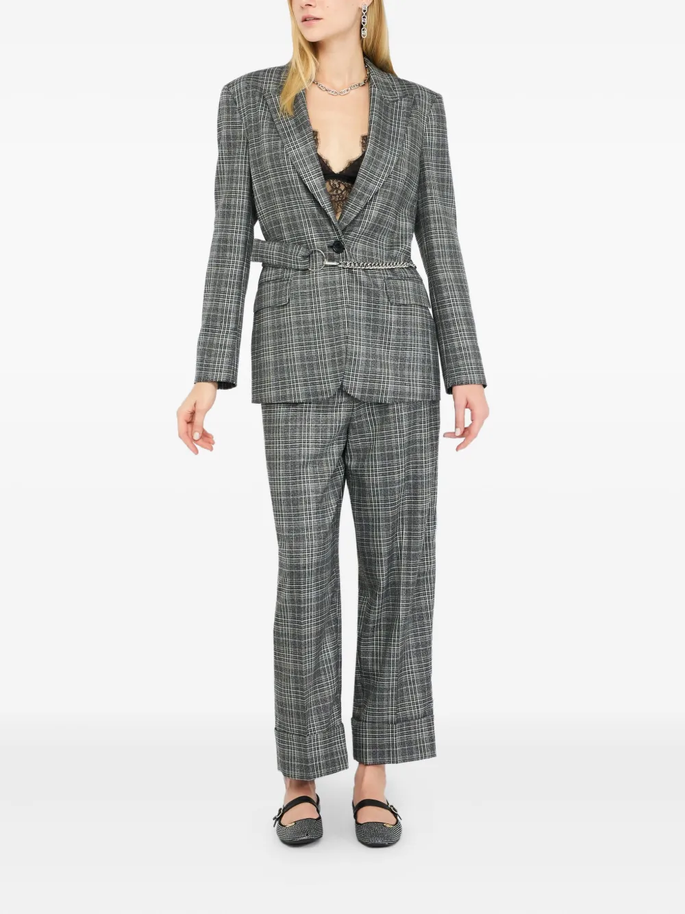 LIU JO Glen plaid trousers | Flared & Bell-Bottom Pants | Image 2