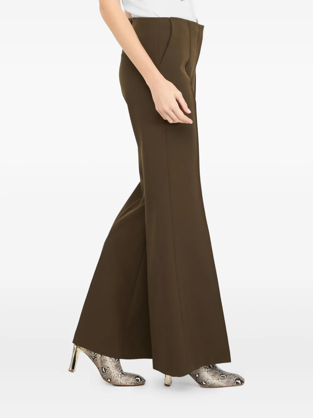 Liu •jo Smart Flared Trousers In Brown