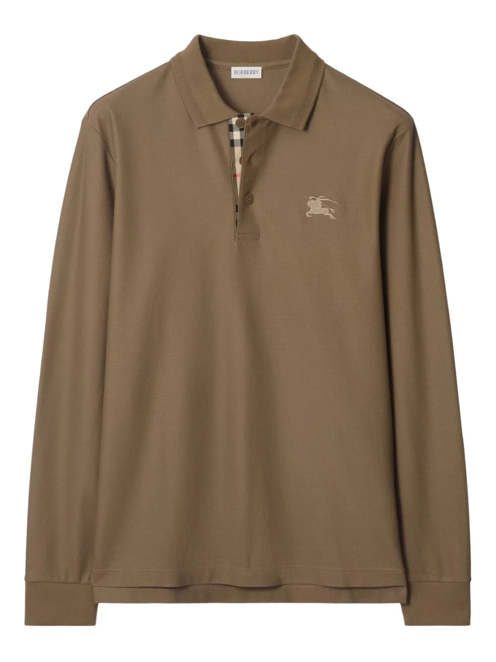 Burberry long-sleeve cotton polo shirt | Brown | Image 1
