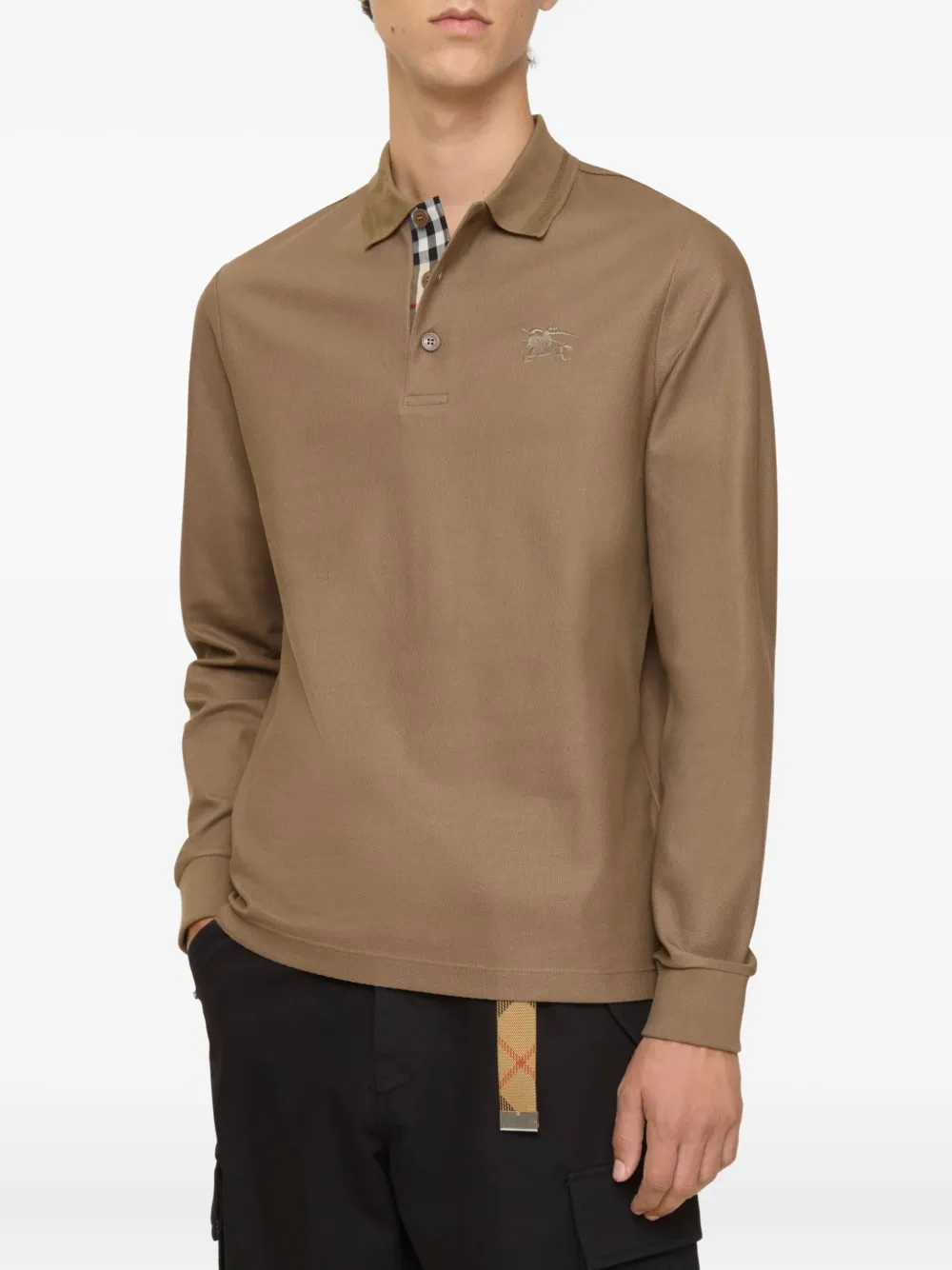 Burberry long-sleeve cotton polo shirt - Bruin