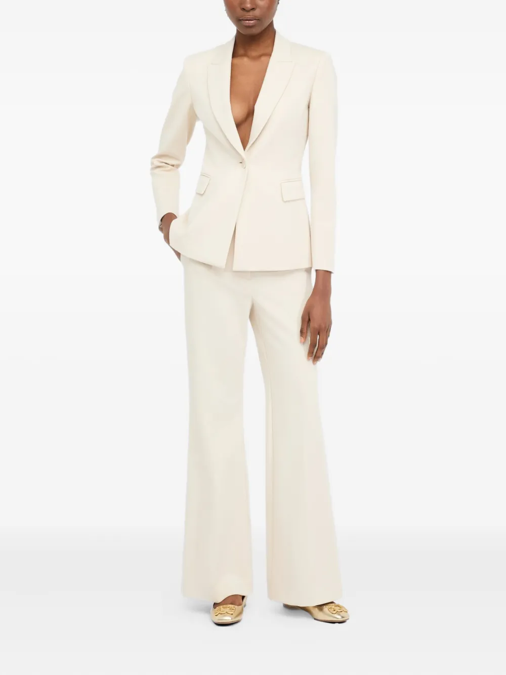 Liu •jo Blazer With Brooch Detail In Neutral