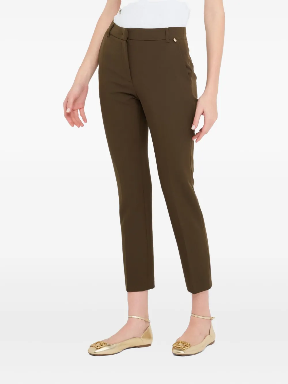 Liu •jo Cigarette Trousers In Brown