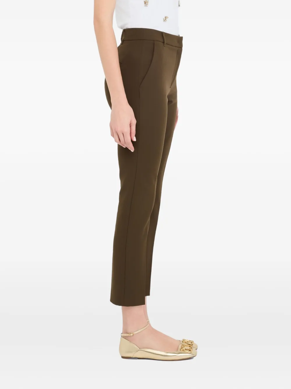 Liu •jo Cigarette Trousers In Brown
