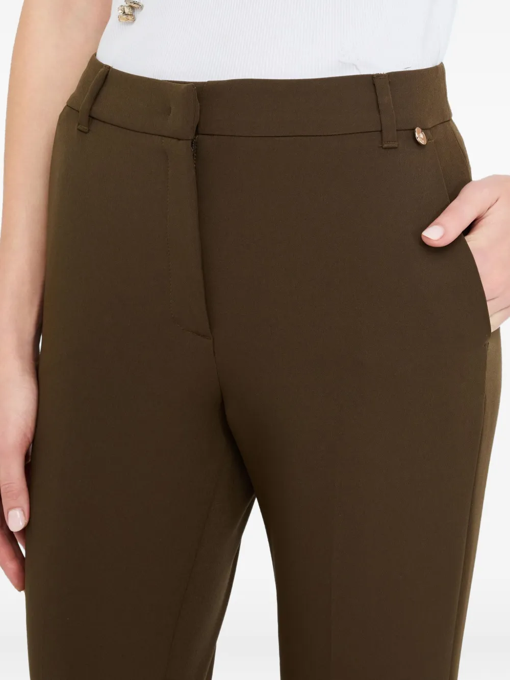 Liu •jo Cigarette Trousers In Brown