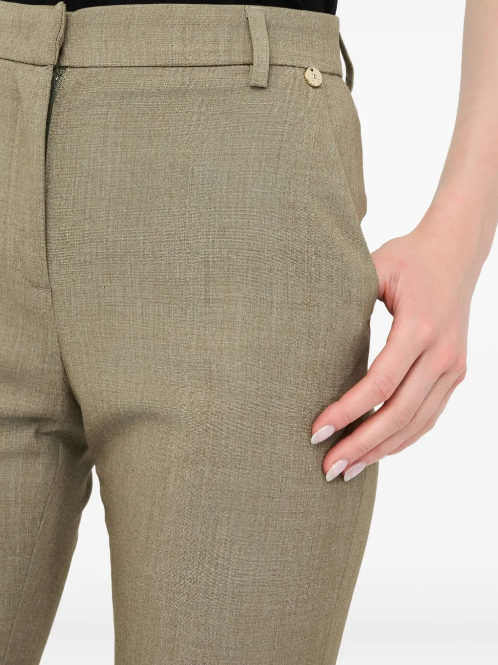Liu •jo Cigarette Trousers In Neutral
