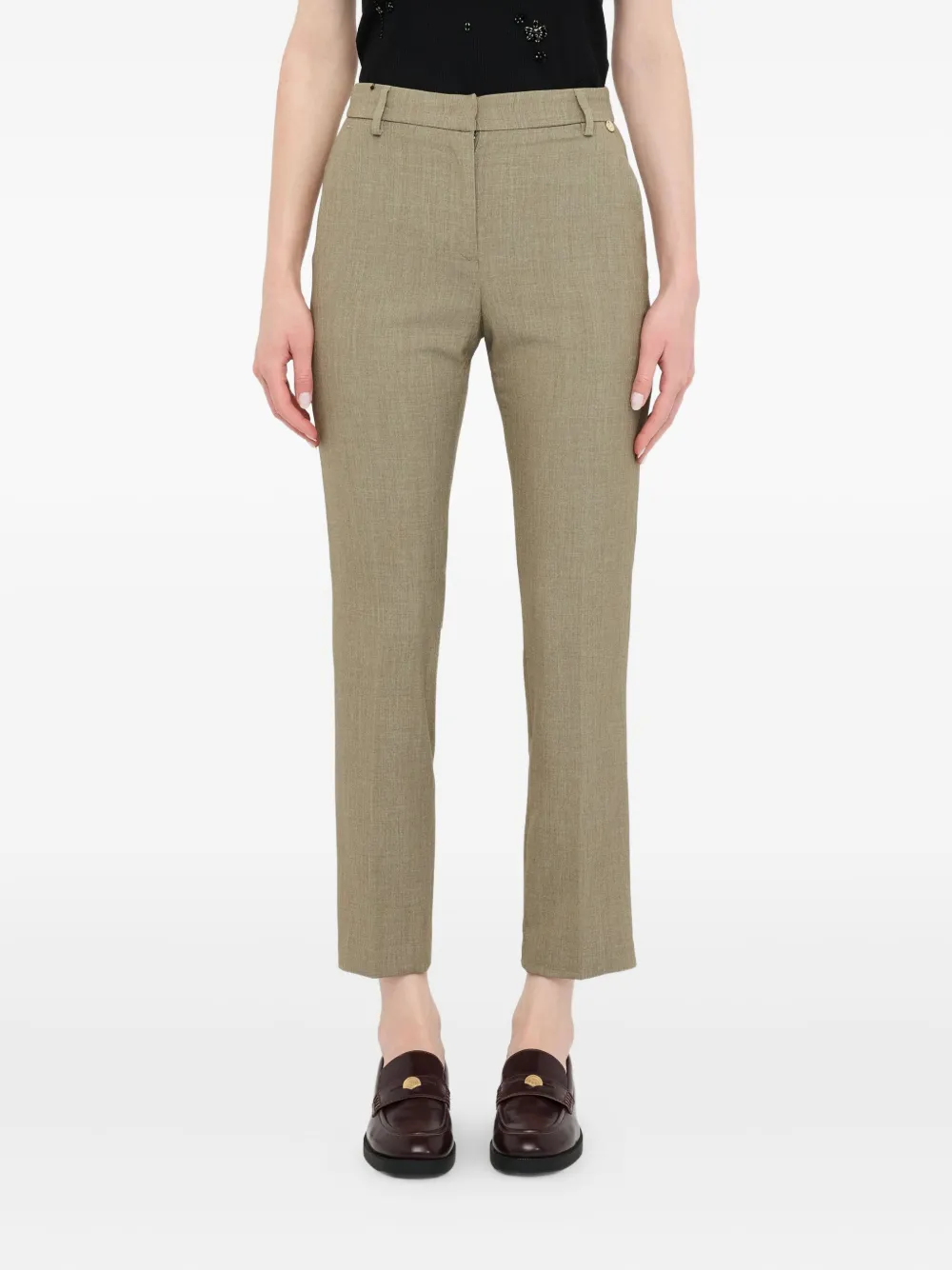 Liu •jo Cigarette Trousers In Neutral