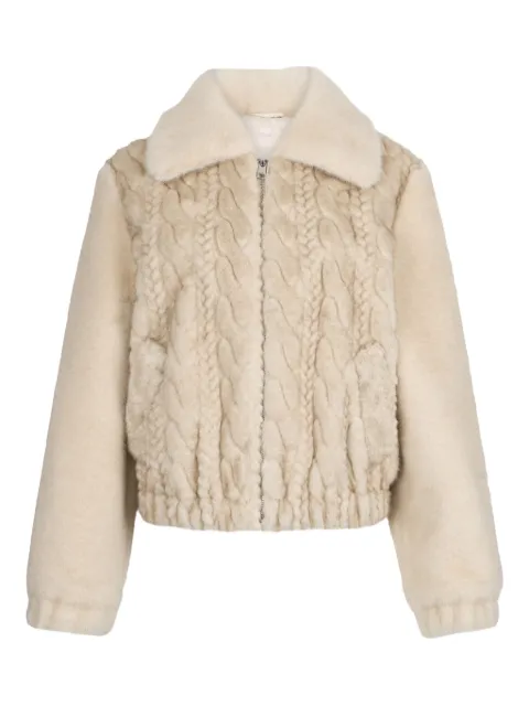LIU JO cable-knit teddy coat