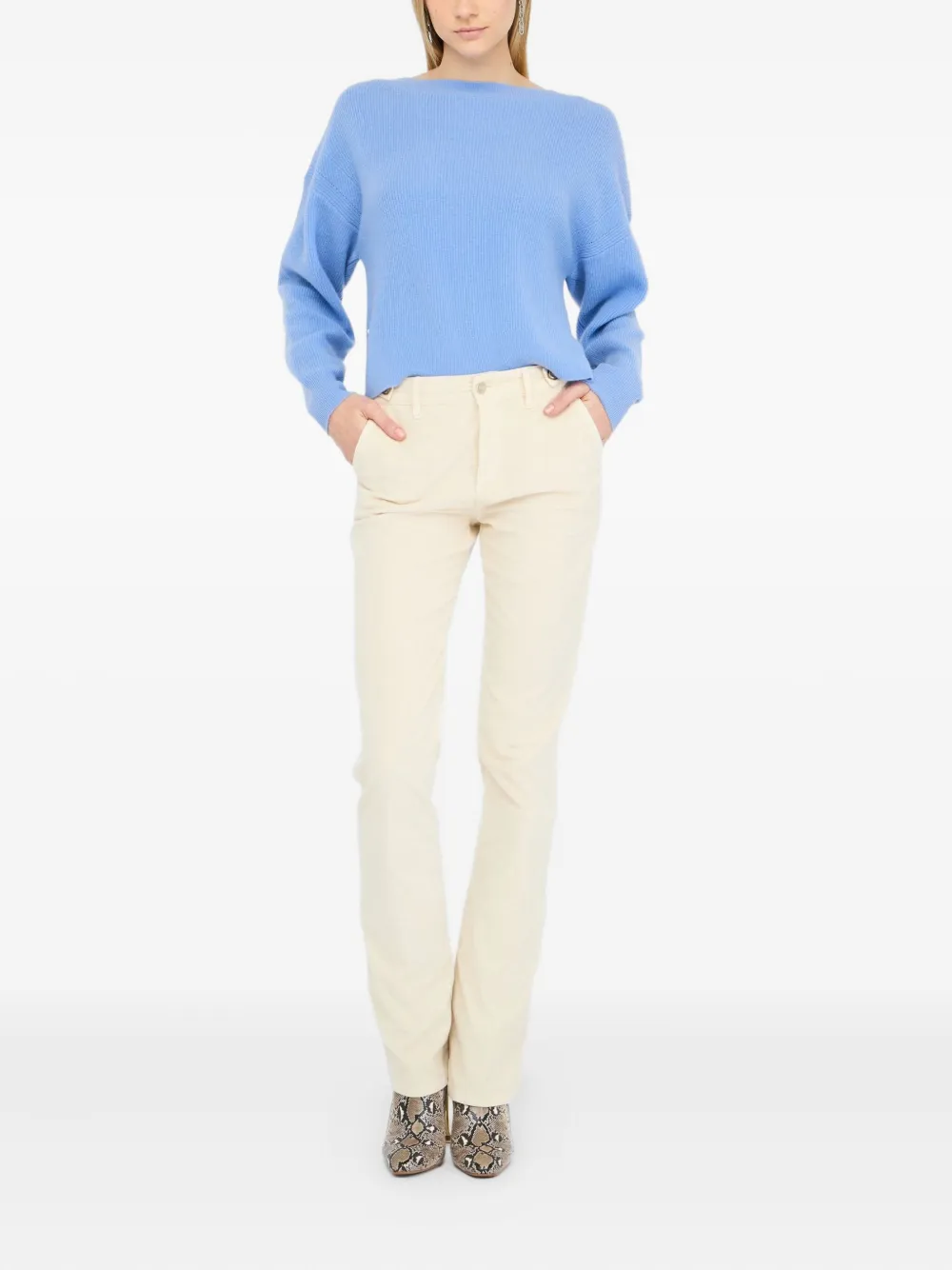 LIU JO Broek met logoplakkaat - Beige