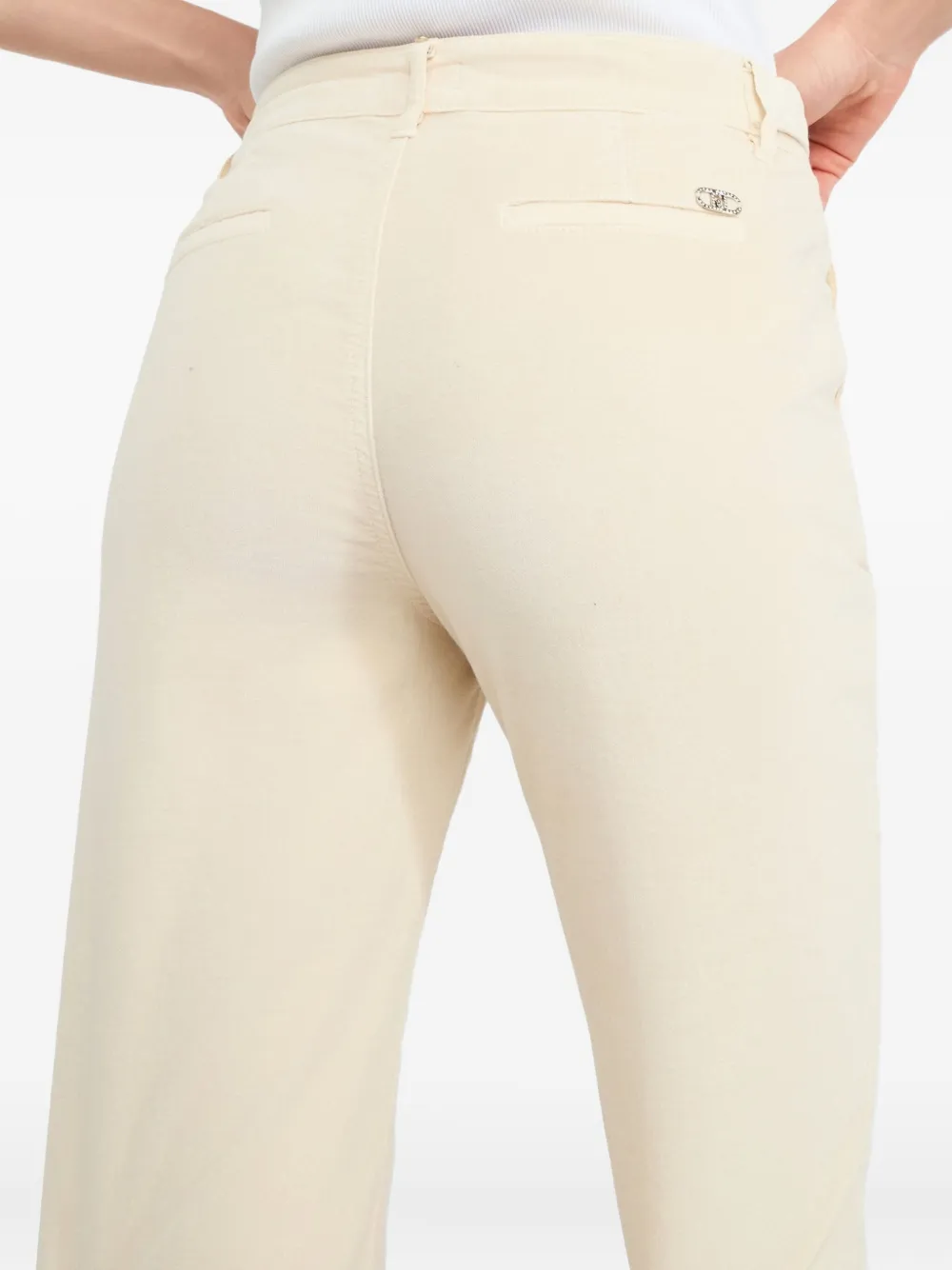 Liu •jo Velvet Bootcut Trousers In Neutral
