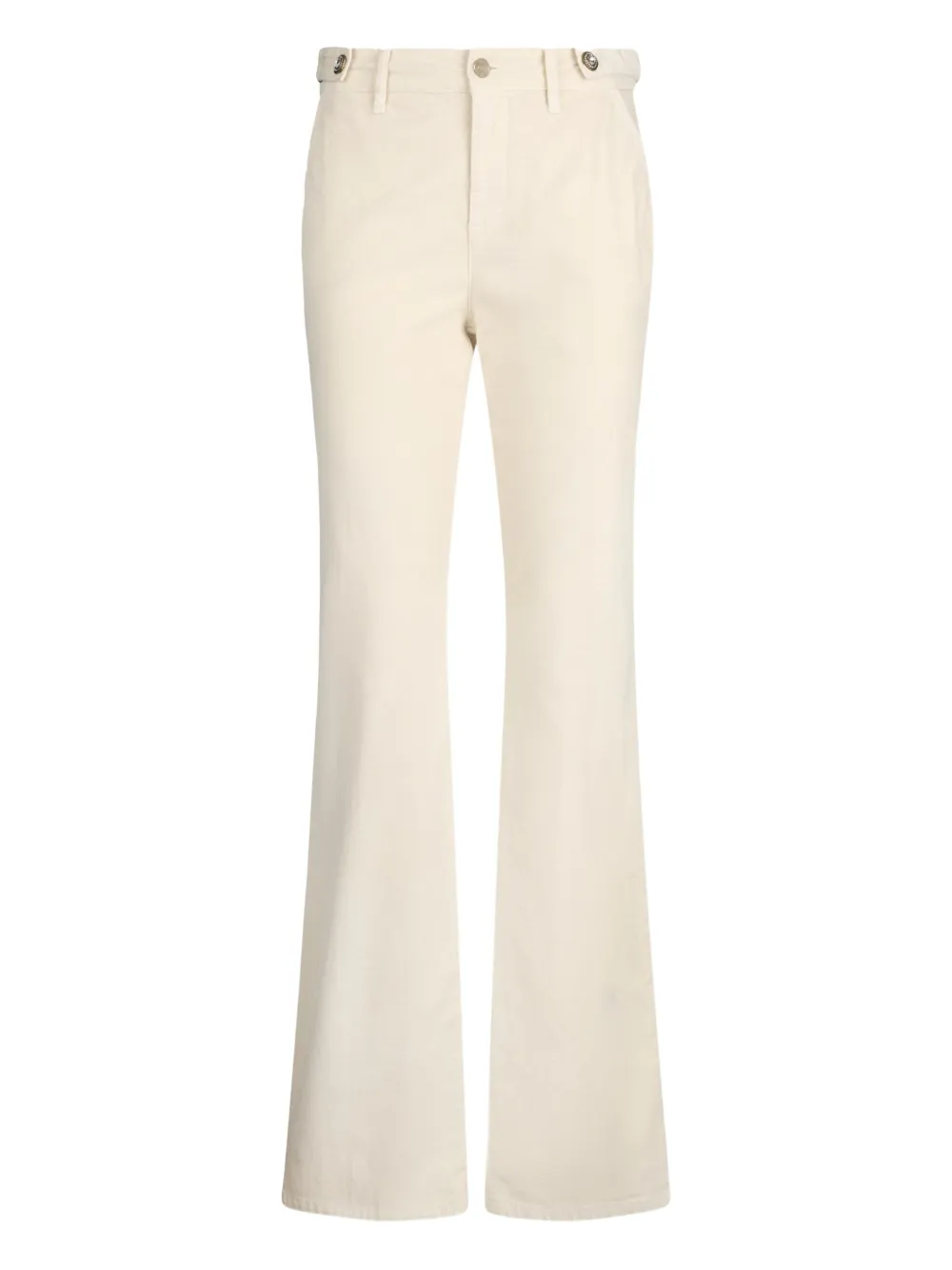 Liu •jo Velvet Bootcut Trousers In Neutral