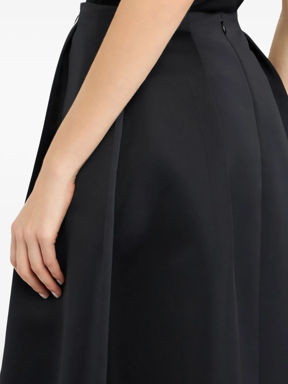 Liu •jo Taffeta Midi Skirt In Black