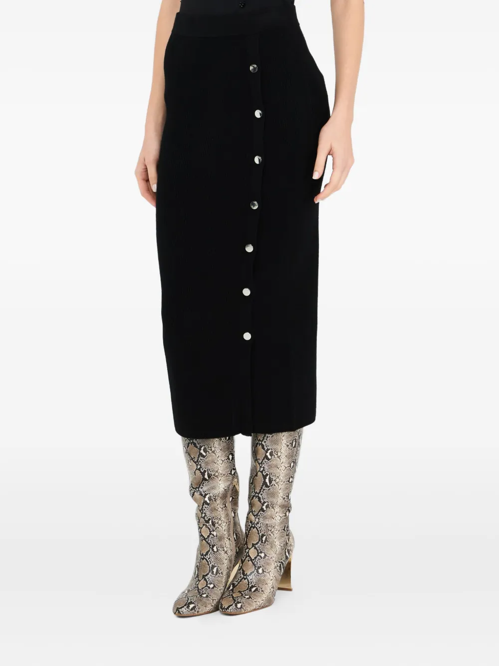 Liu •jo Long Mesh Skirt In Black