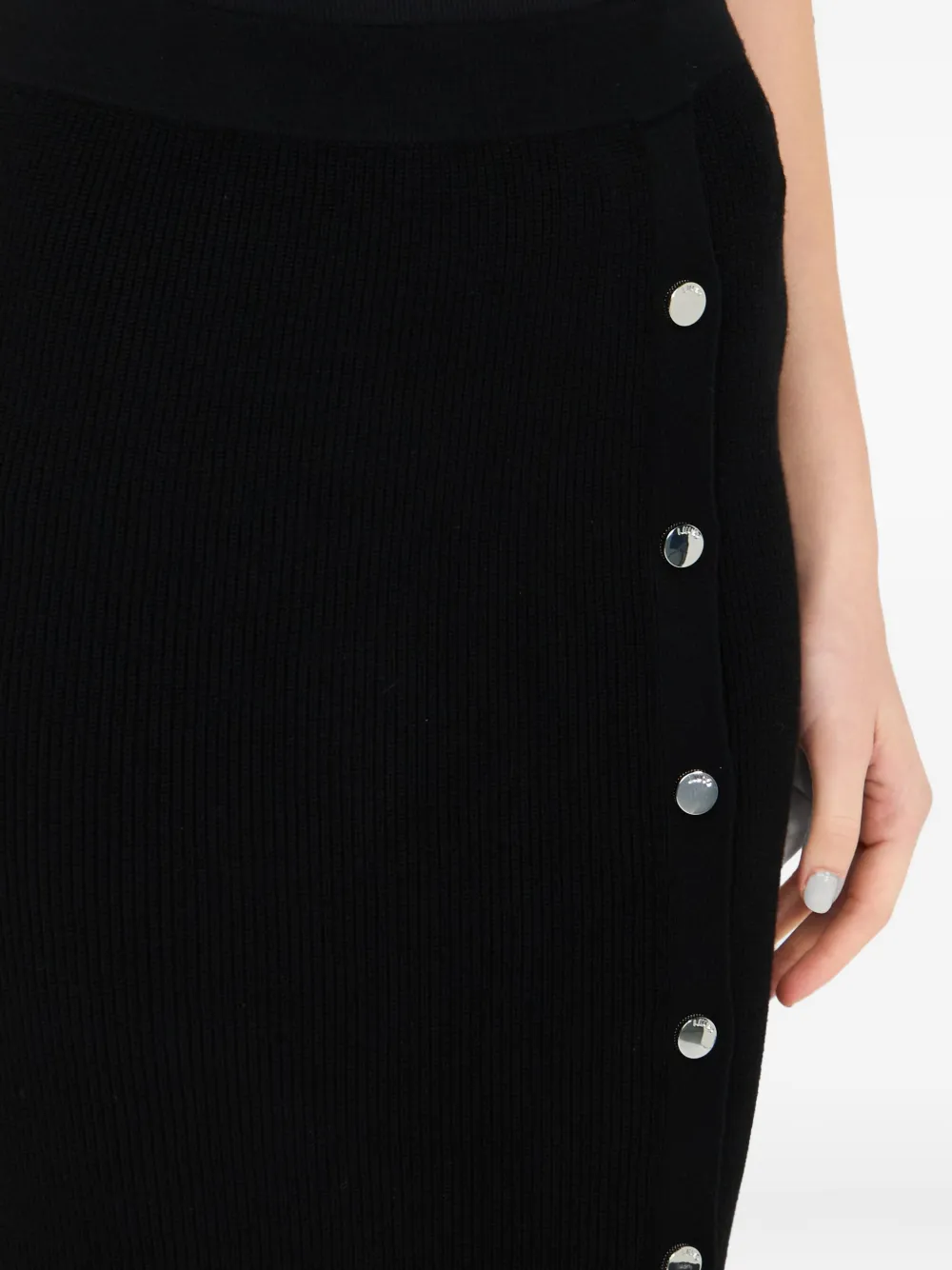 Liu •jo Long Mesh Skirt In Black