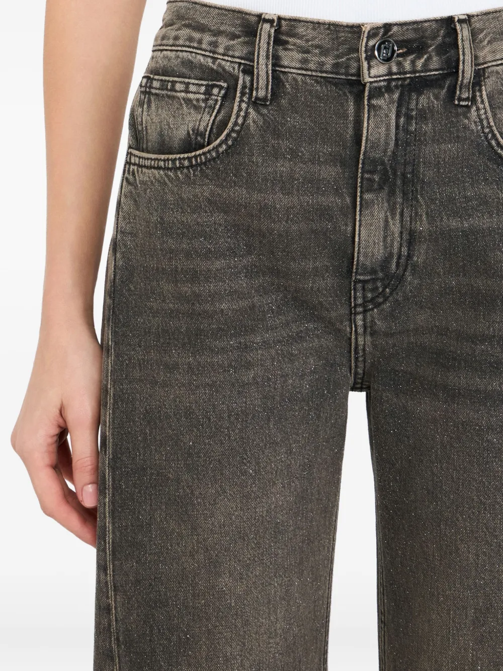 LIU JO Jeans met logopatch Bruin