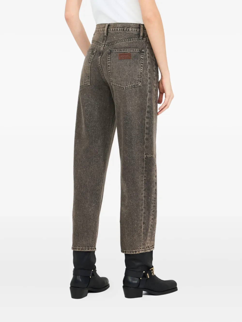 LIU JO Jeans met logopatch Bruin