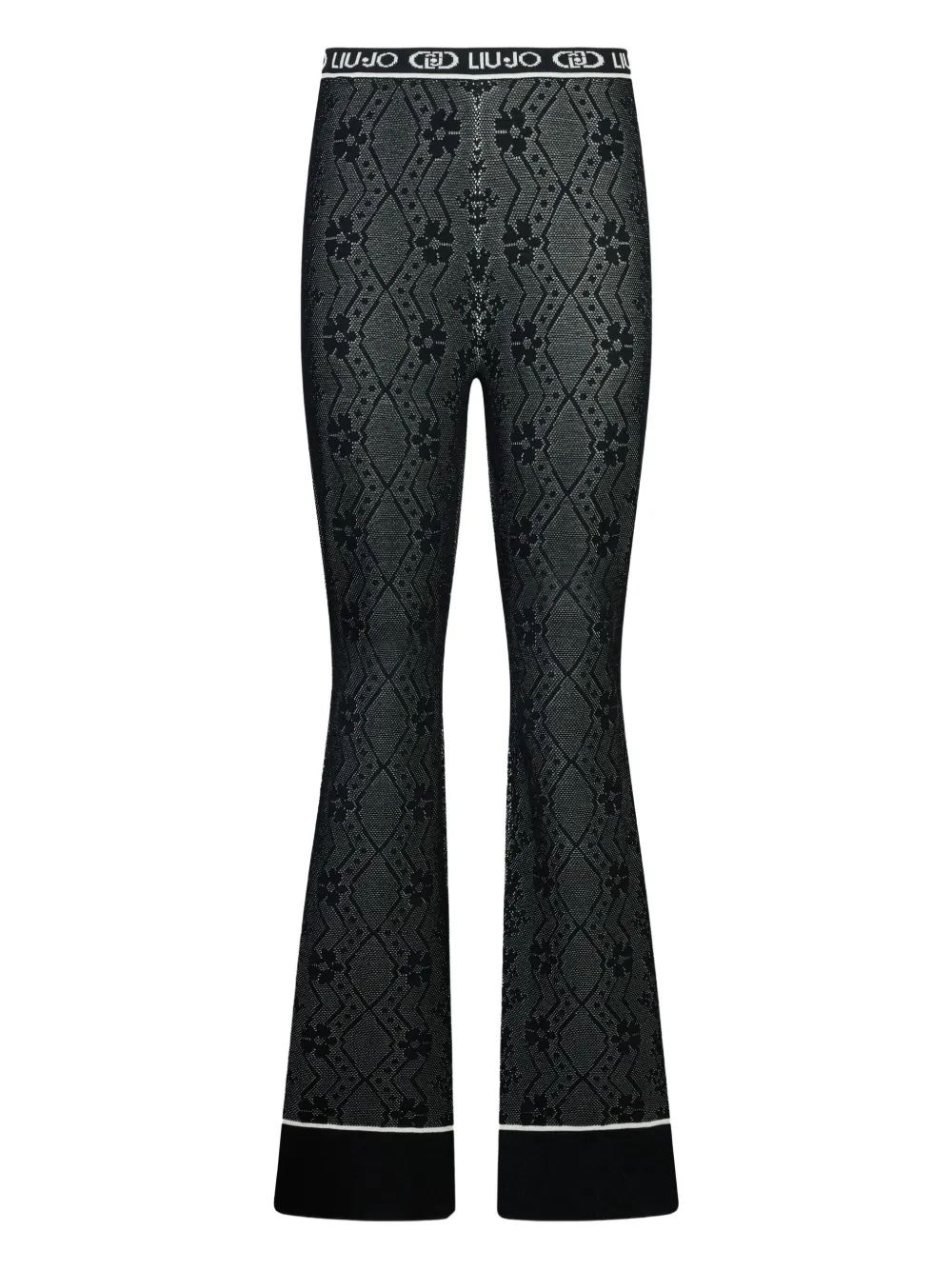 LIU JO graphic-pattern trousers | Black | Image 1