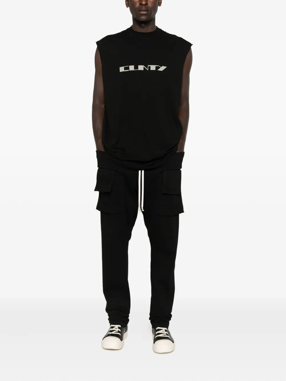 Rick Owens DRKSHDW graphic-print sleeveless T-shirt - Zwart