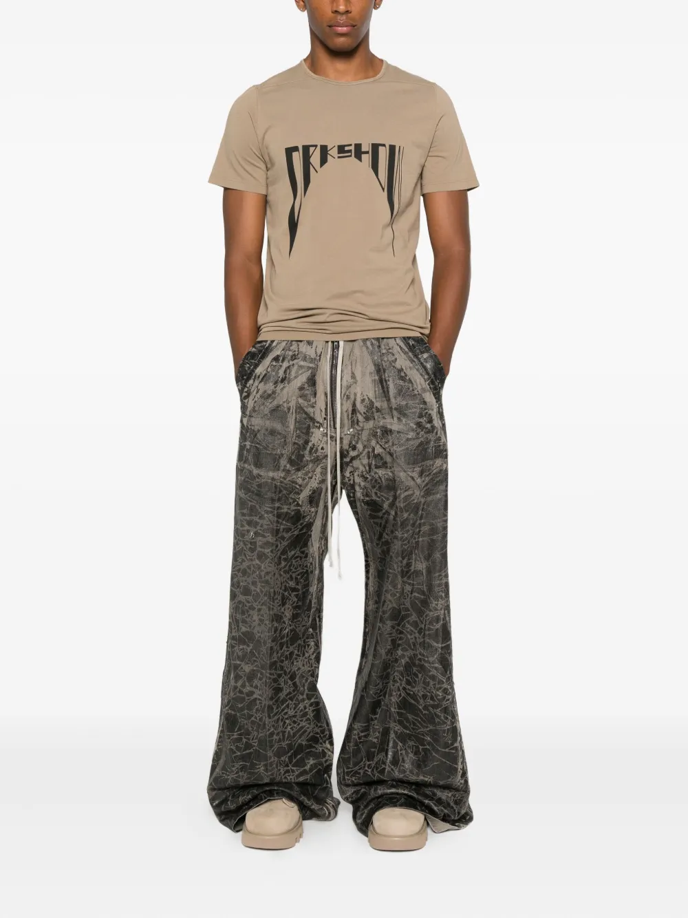 Rick Owens DRKSHDW graphic-print short-sleeve T-shirt - Beige