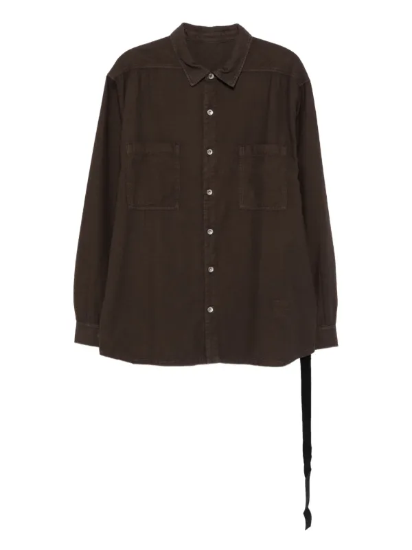 kkcloset slo ダークブラウン ボタン付きシャツジャケット Rick Owens DRKSHDW ボタンポケット シャツ | ブラウン | FARFETCH JP