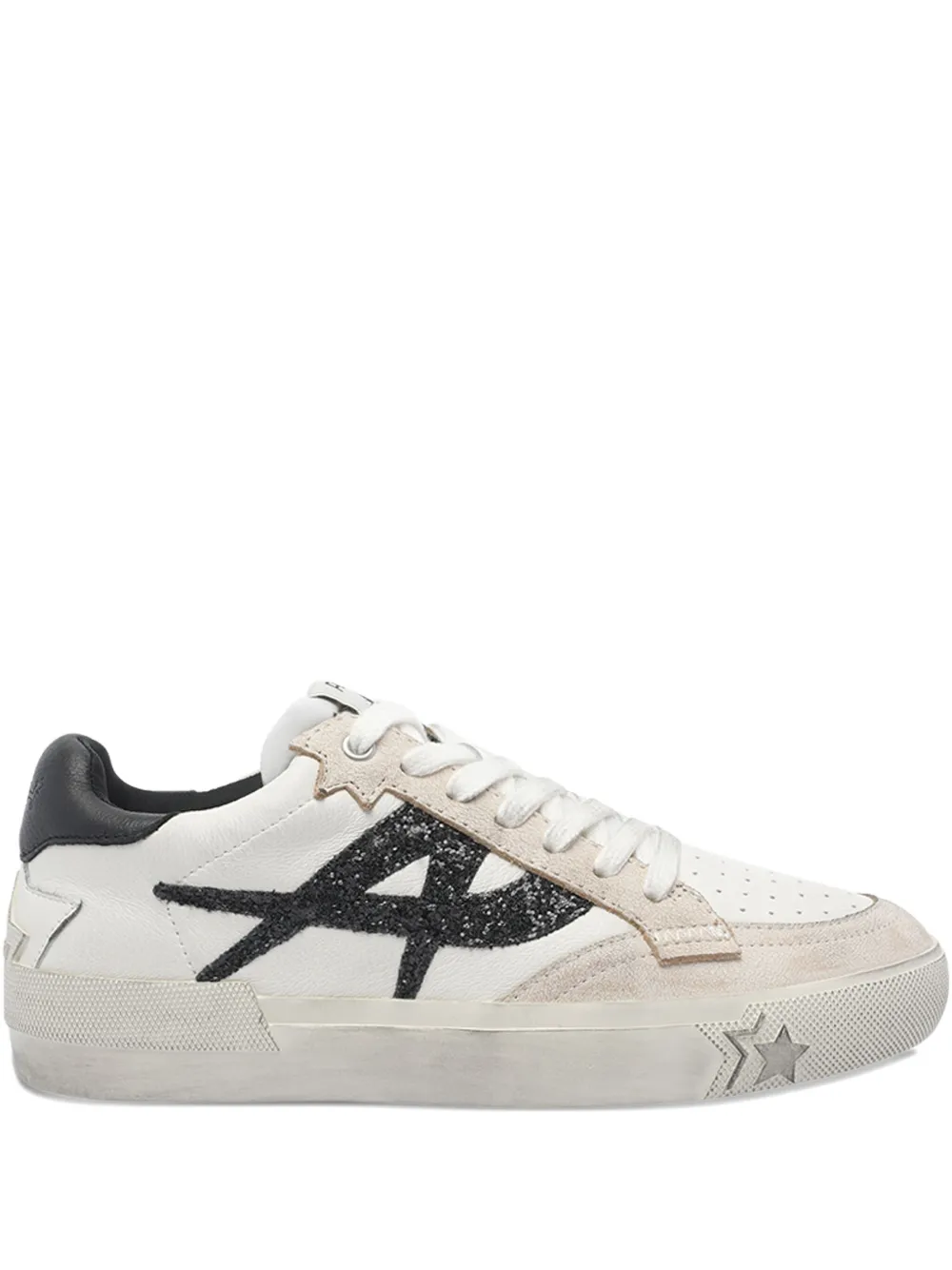 Ash Moonlight glitter-logo leather sneakers White