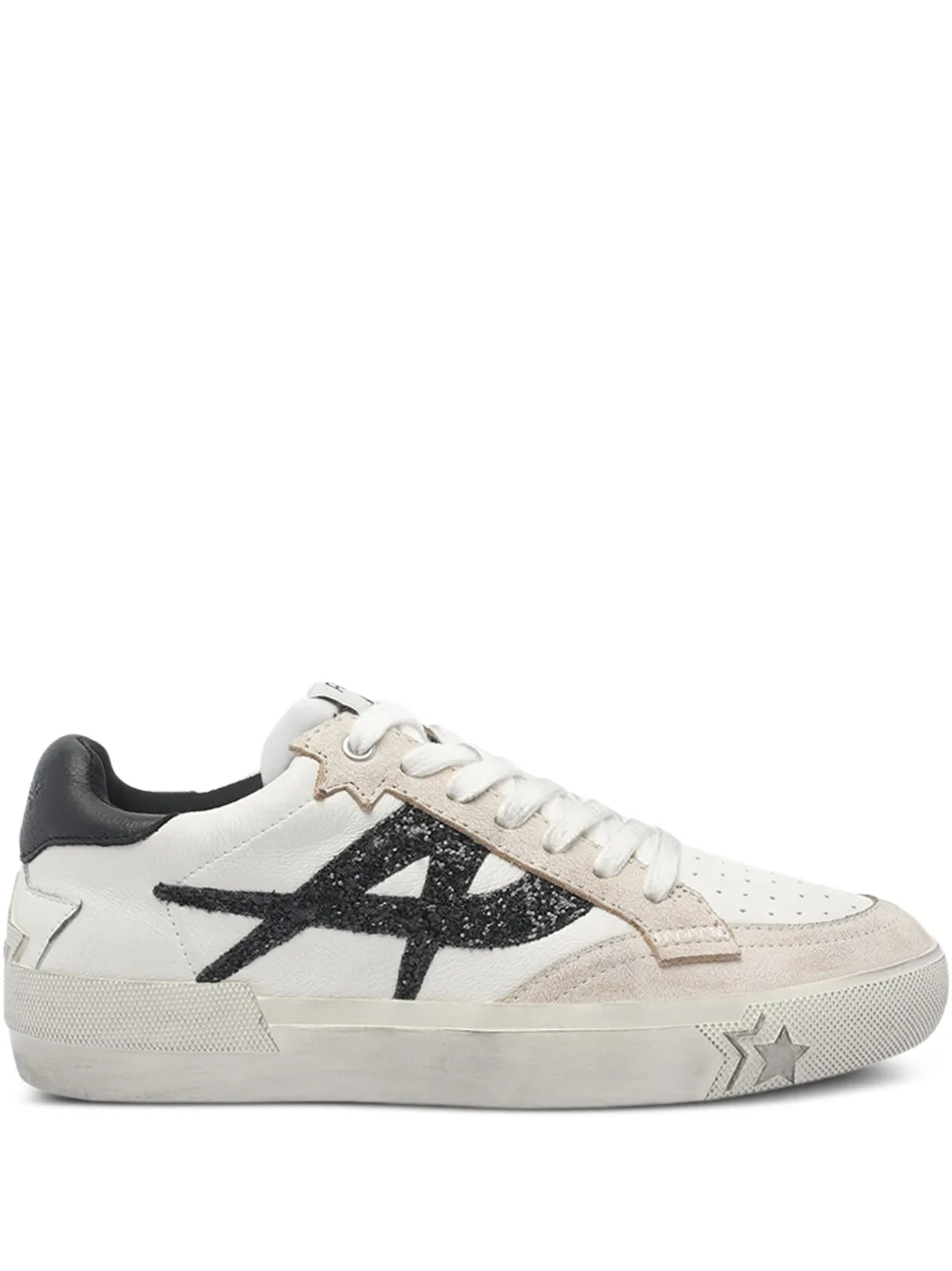 Ash Moonlight glitter-logo leather sneakers White