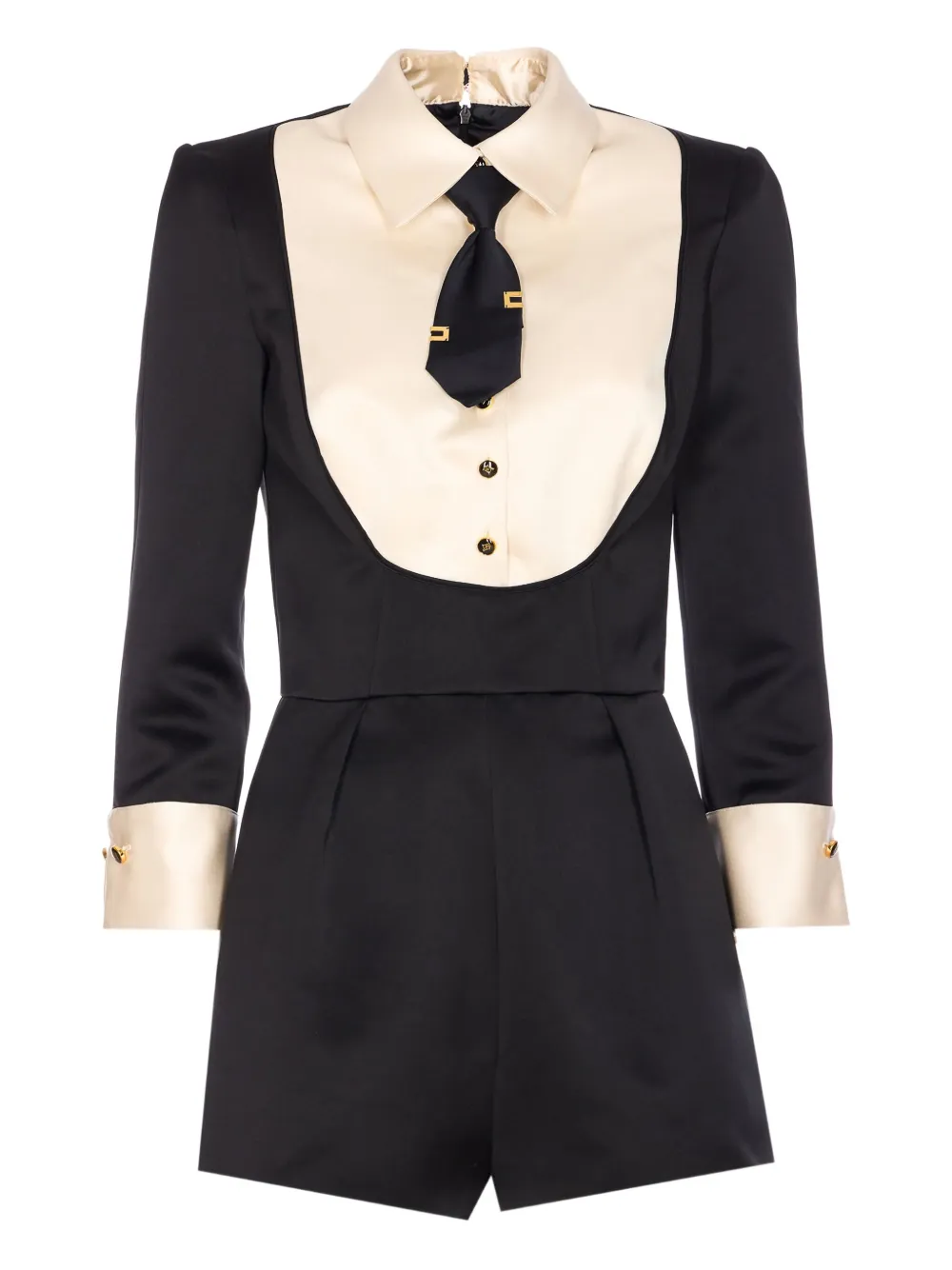 Elisabetta Franchi Tie-detail Playsuit In Black