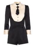 Elisabetta Franchi tie-detail playsuit - Black