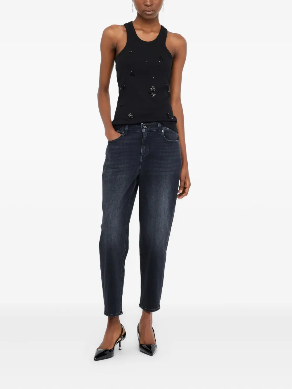 LIU JO Jeans verfraaid met knopen - Zwart