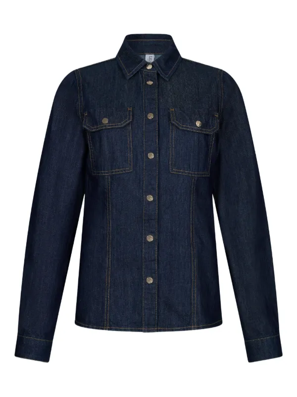 LIU JO Chemise En Jean à Coutures Contrastantes Bleu FARFETCH TN