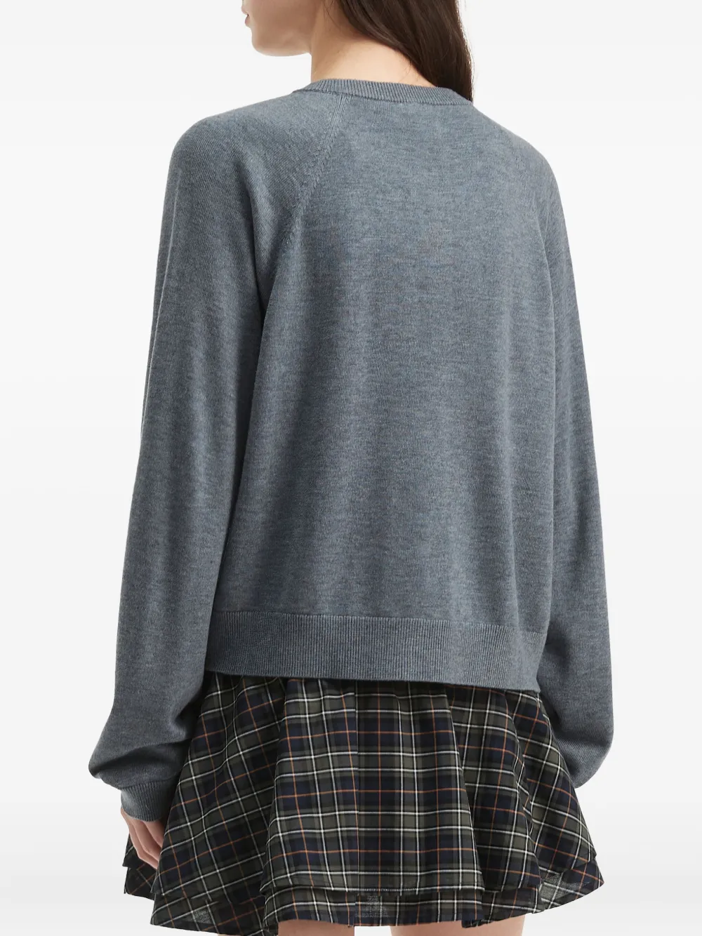 B+ab Cardigan Skirt Set In Gray