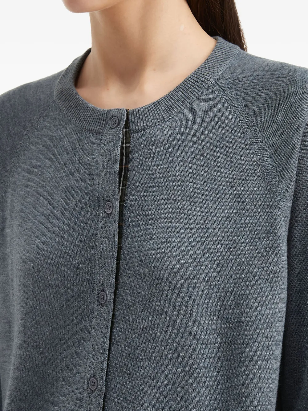 B+ab Cardigan Skirt Set In Gray