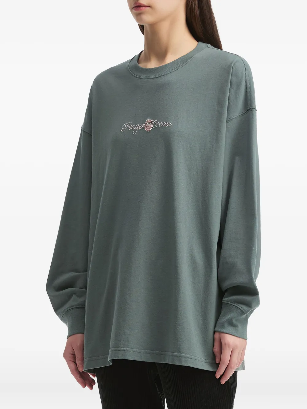 Fingercroxx Long-sleeve Top In Gray
