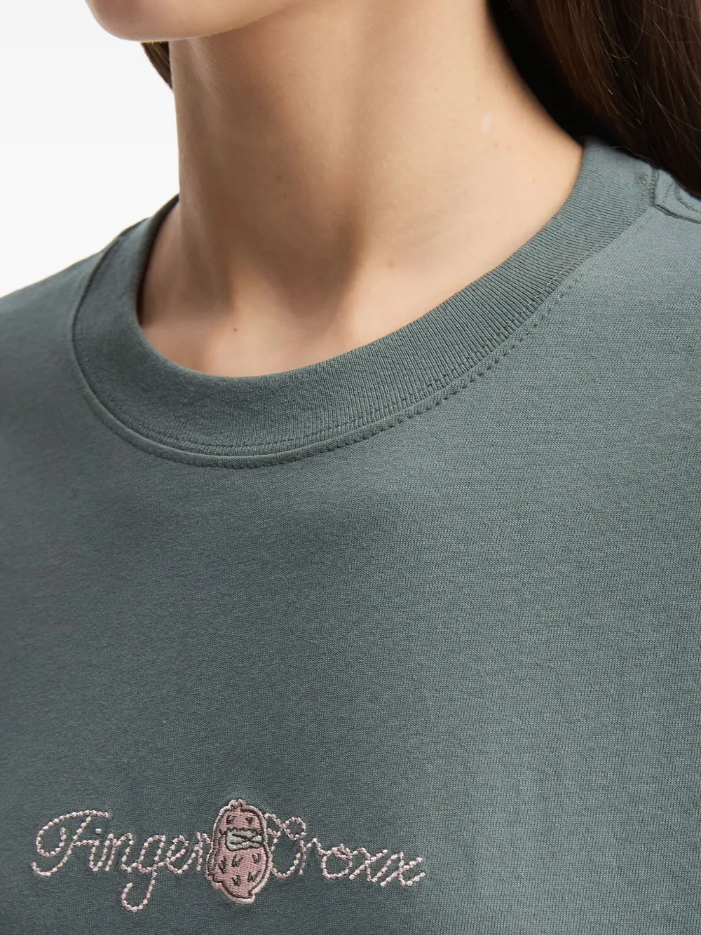 Fingercroxx Long-sleeve Top In Gray