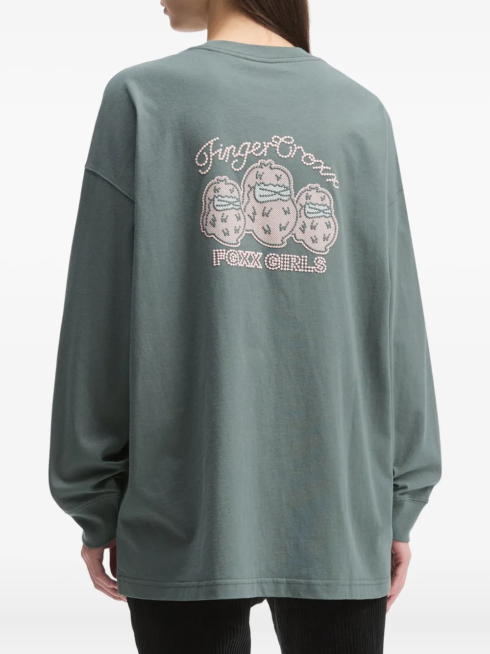 Fingercroxx Long-sleeve Top In Gray