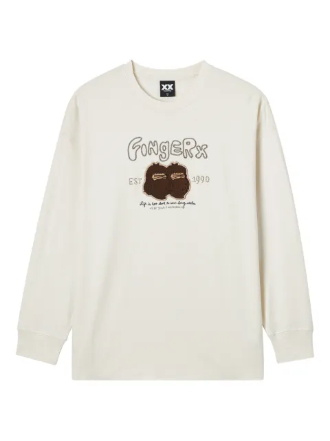 FINGERCROXX embroidered-logo long-sleeve T-shirt