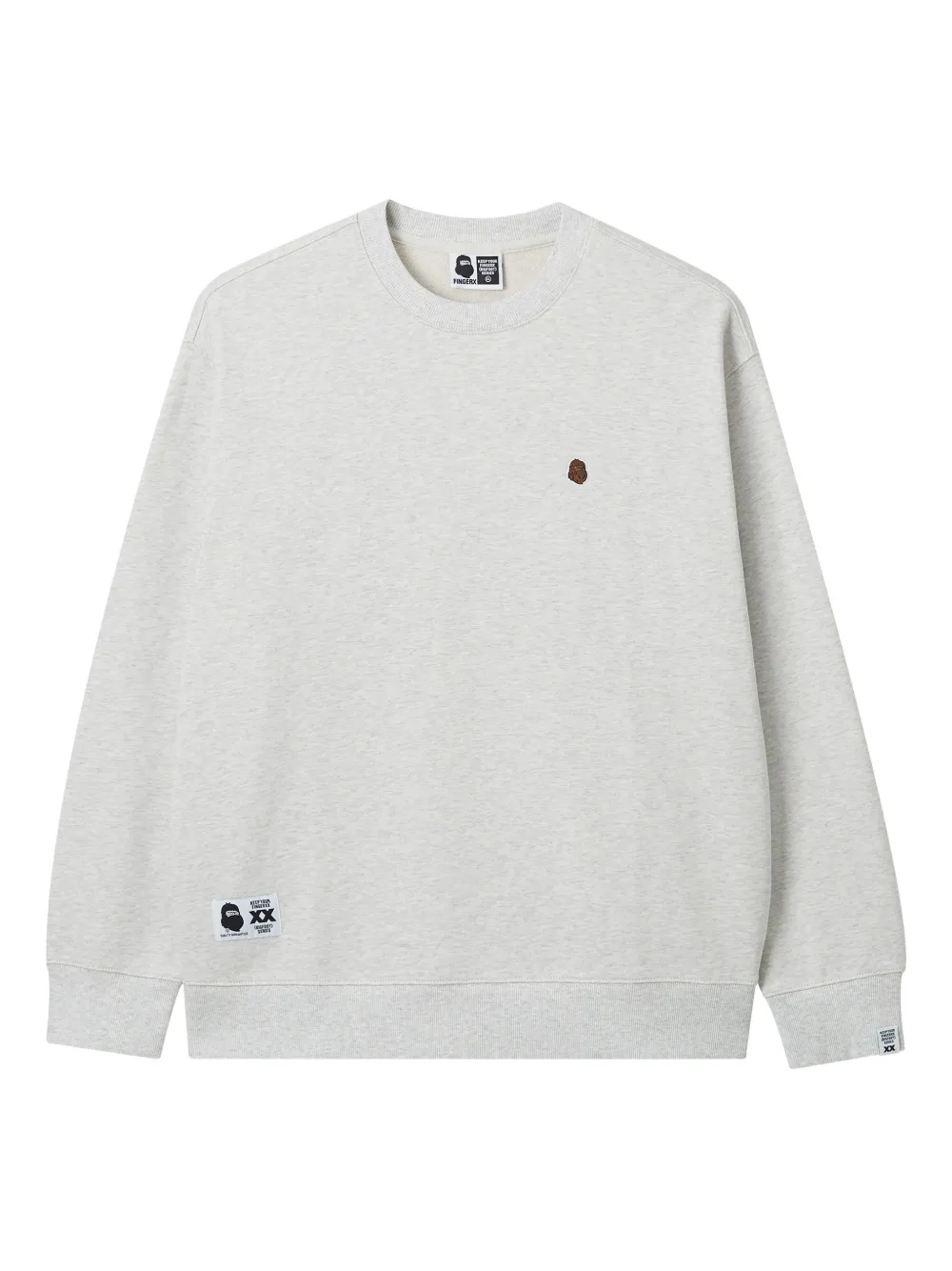 Fingercroxx Embroidered Crew-neck Sweatshirt In Gray