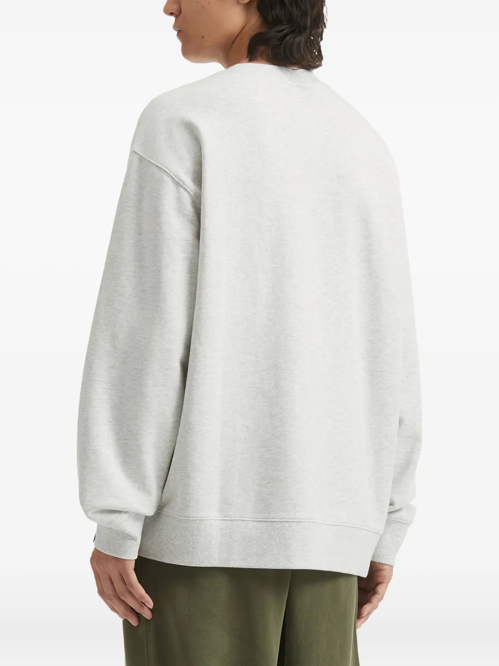 Fingercroxx Embroidered Crew-neck Sweatshirt In Gray