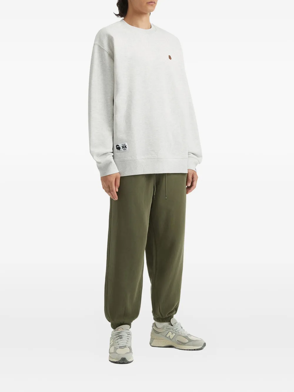 Fingercroxx Embroidered Crew-neck Sweatshirt In Gray