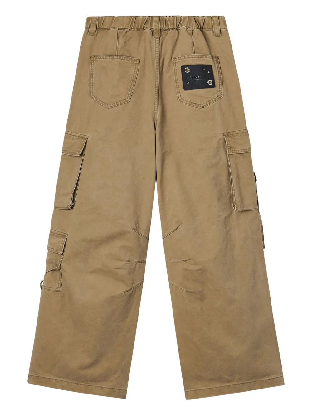 Musium Div. cargo-pockets logo-patch trousers - Beige
