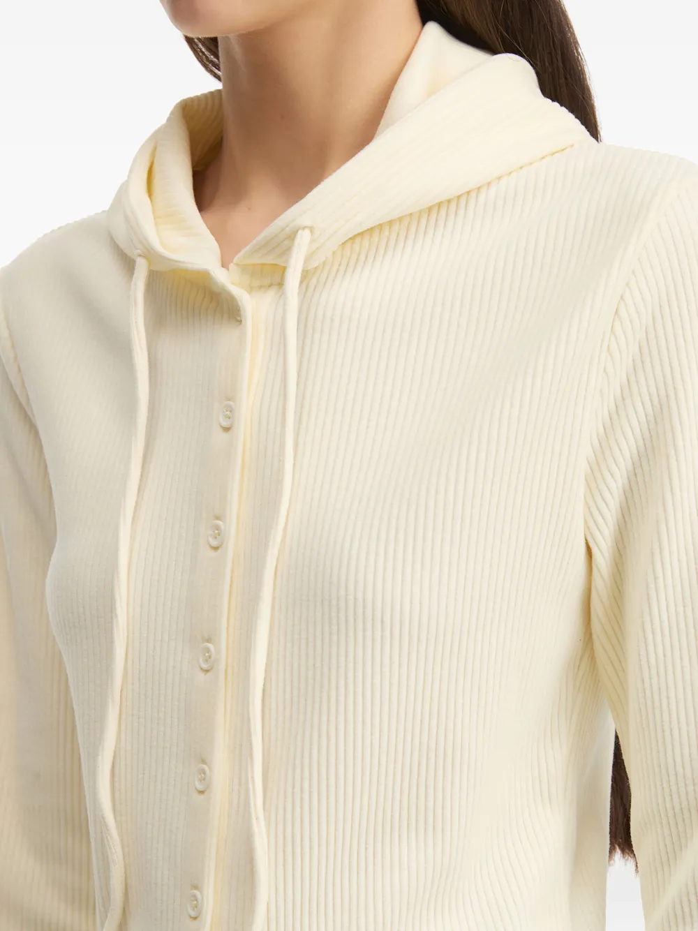 Tout A Coup Button-fastening Hoodie In Yellow
