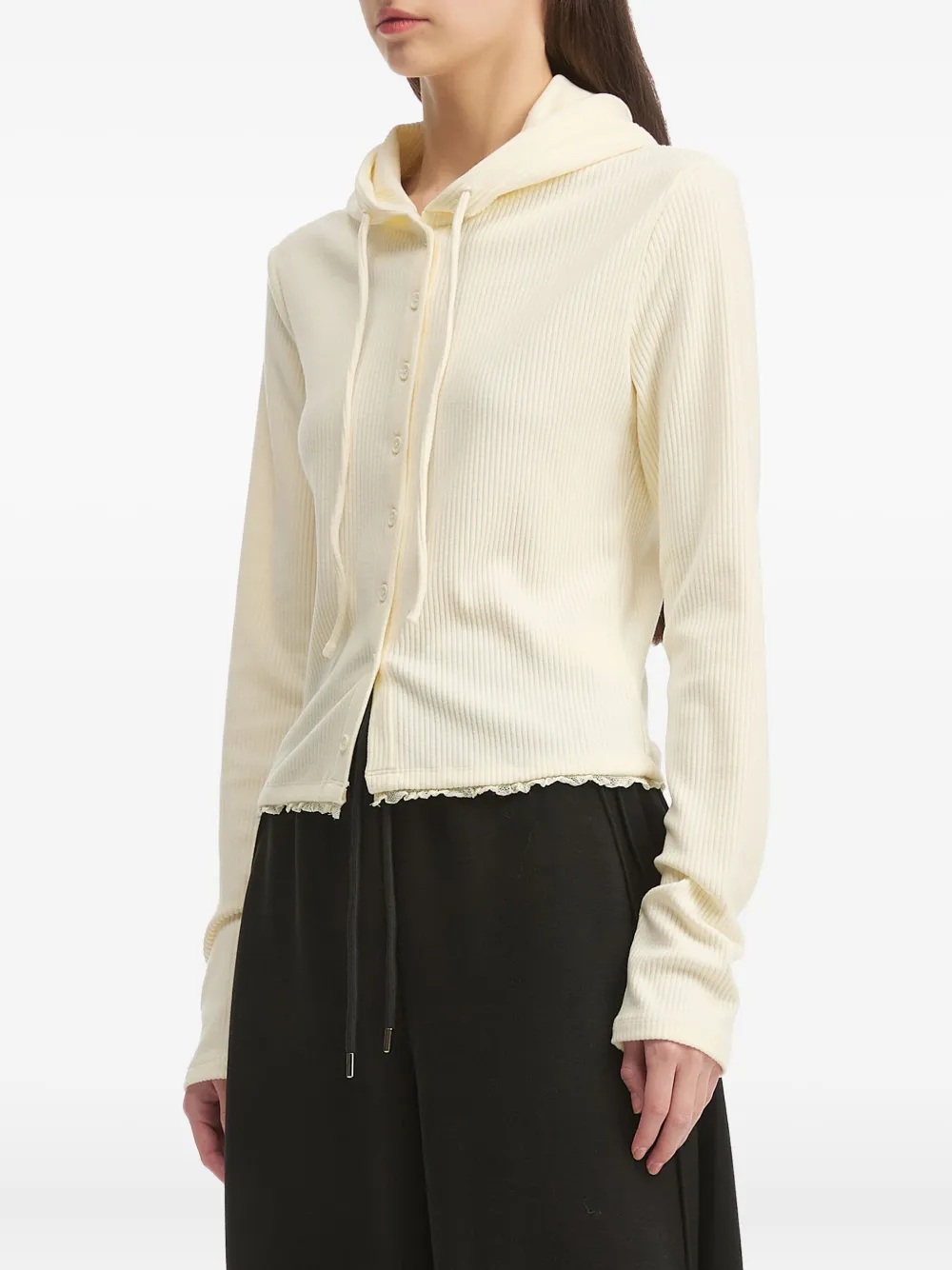 Tout A Coup Button-fastening Hoodie In Yellow