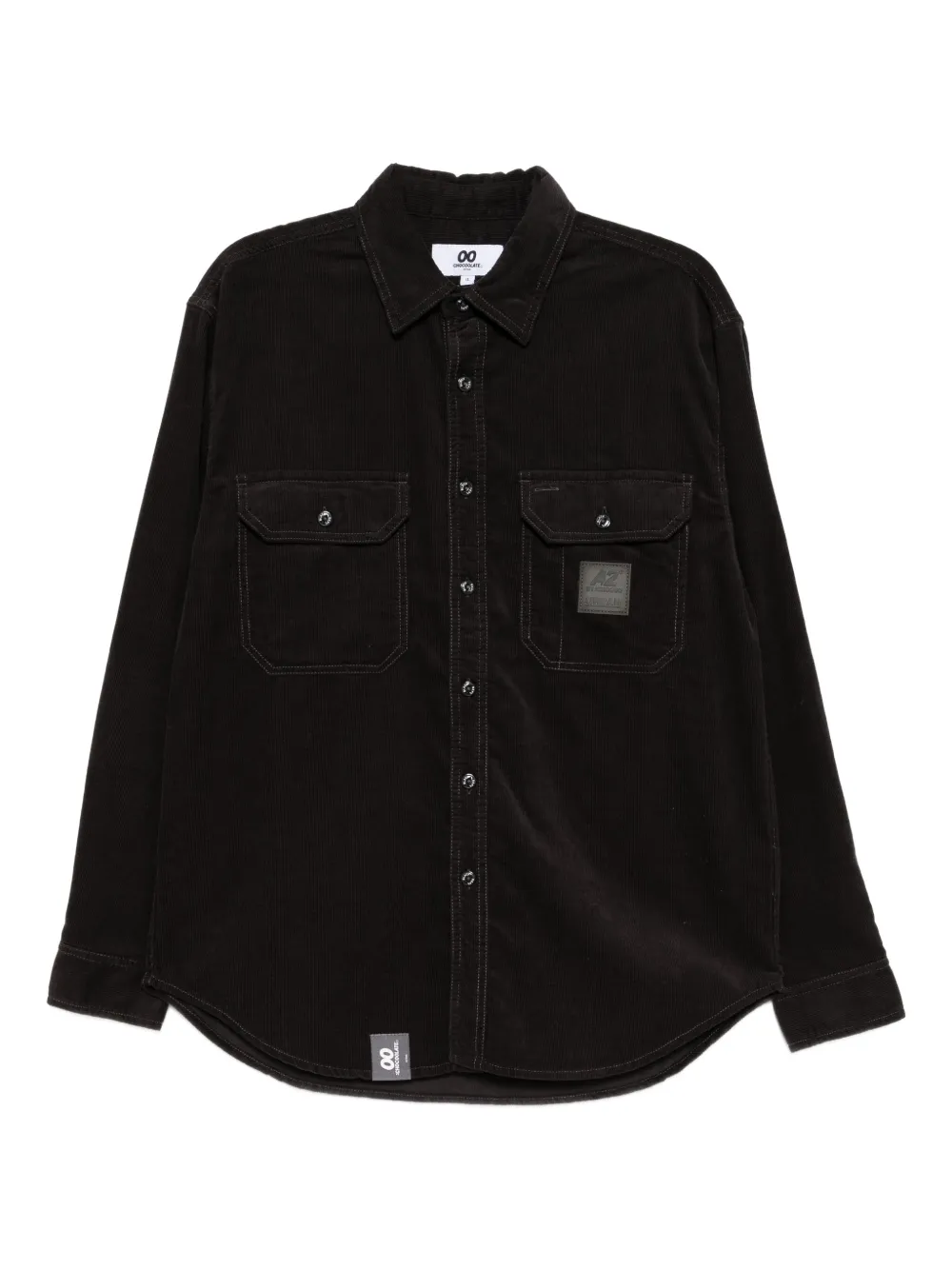 CHOCOOLATE logo-patch shirt jacket | Black | Image 1