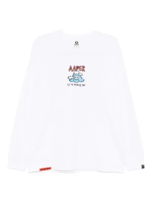 AAPE BY *A BATHING APE® Aape Head ロングTシャツ | ホワイト