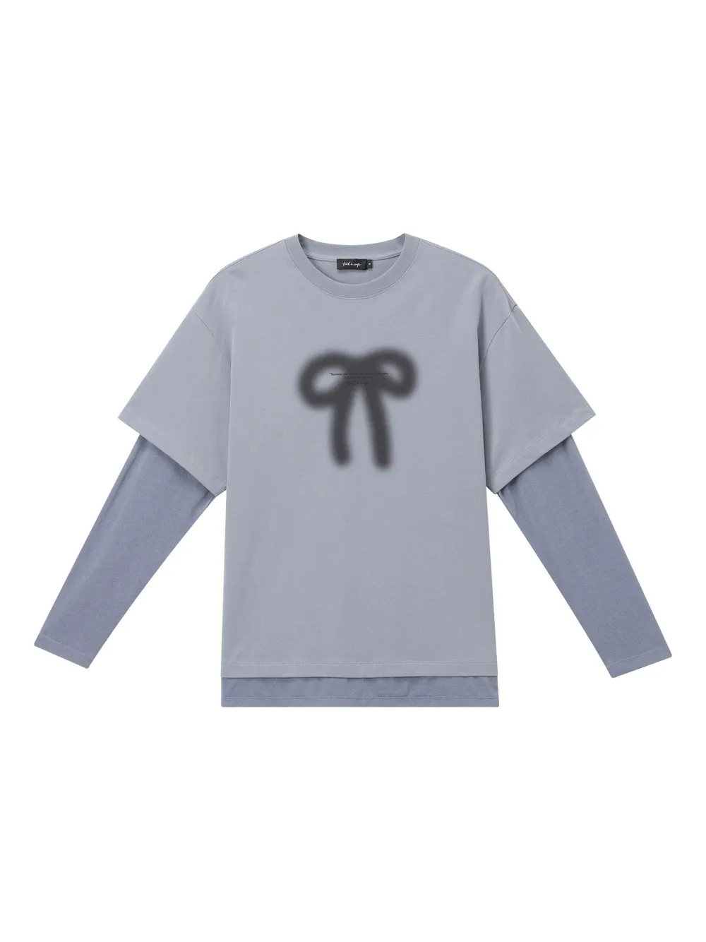 tout a coup リボンプリント Tシャツ - ブルー tout a coup リボンプリント Tシャツ - ブルー
