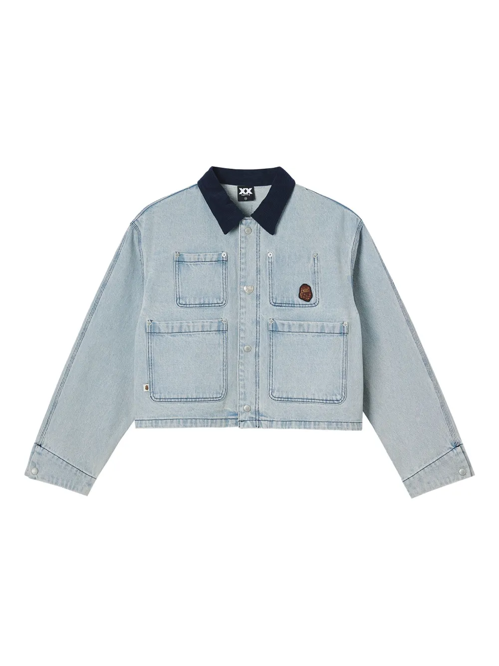 FINGERCROXX corduroy-collar denim jacket | Blue | Image 1
